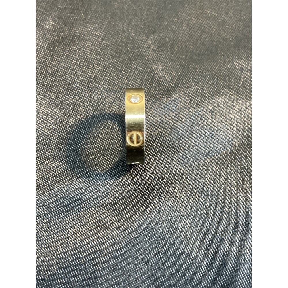 Authentic Cartier Love Ring 18K Yellow Gold 3 Diamonds Band Size 54 / US 7 - Picture 2 of 12